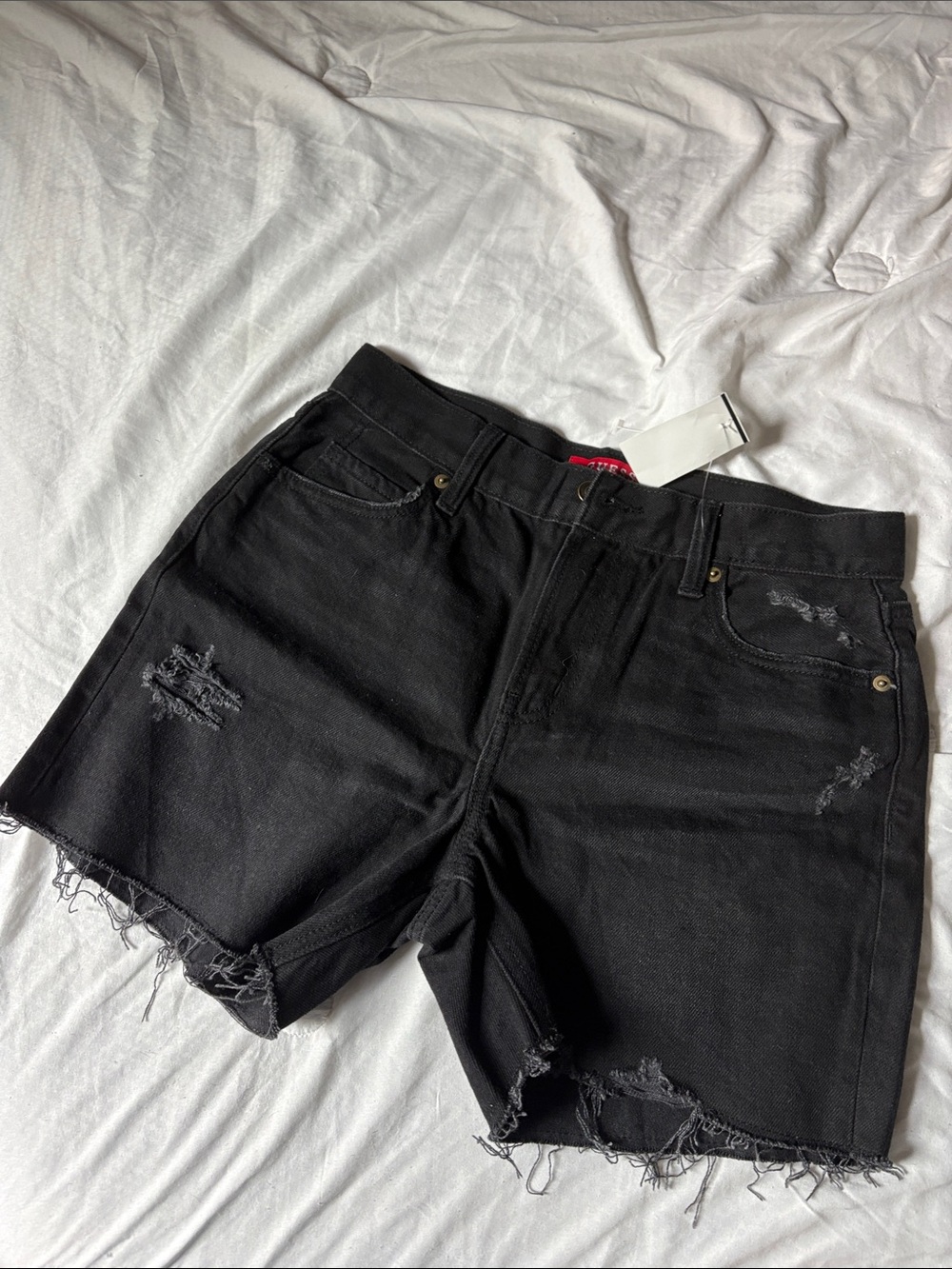 Vintage Guess High Waist Distressed Denim Shorts
